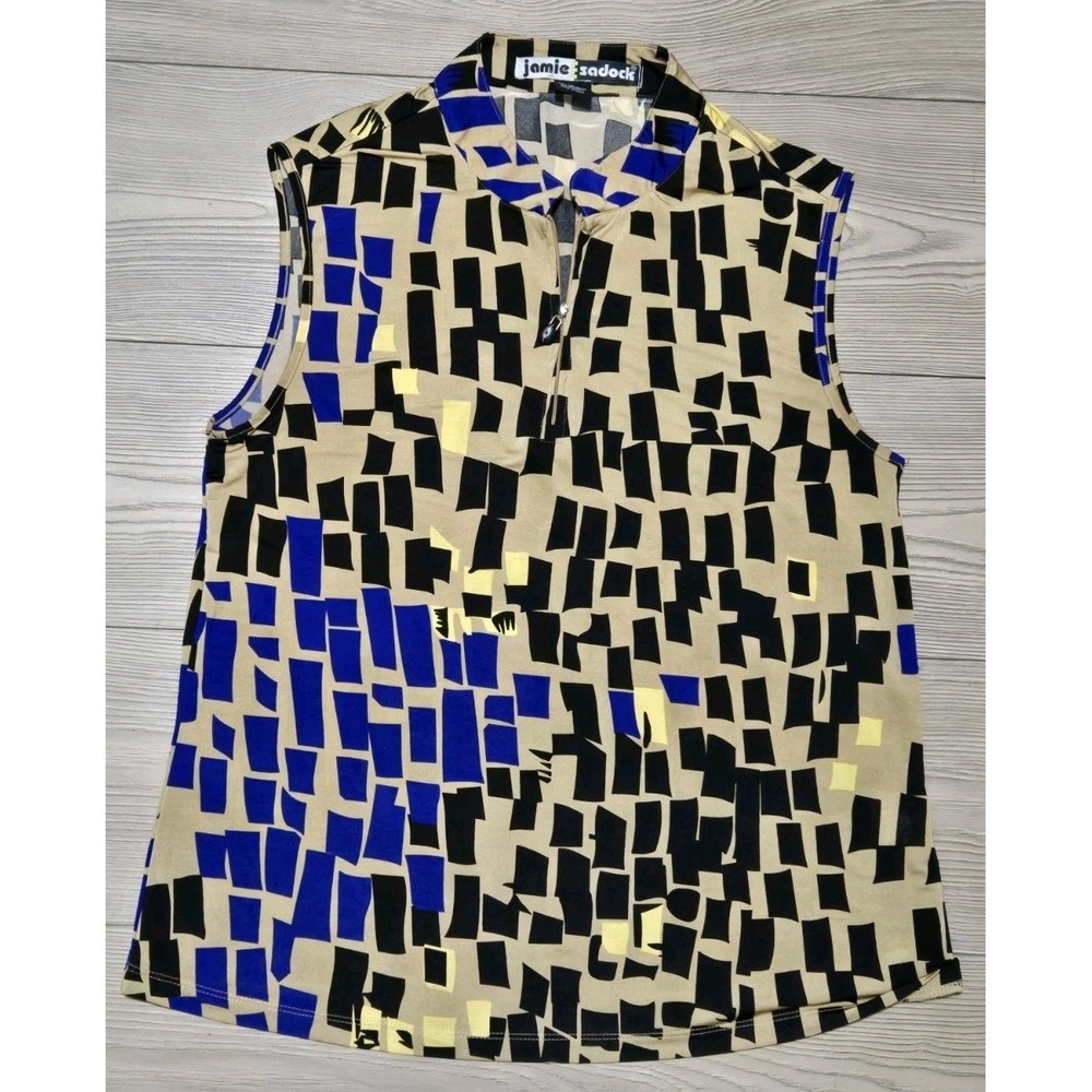 JAMIE SADOCK 1/4 Zip Sleeveless Large Golf Top Shirt Wearable Art